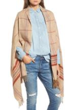 Women's Madewell Placed Plaid Cape Scarf, Size - Beige