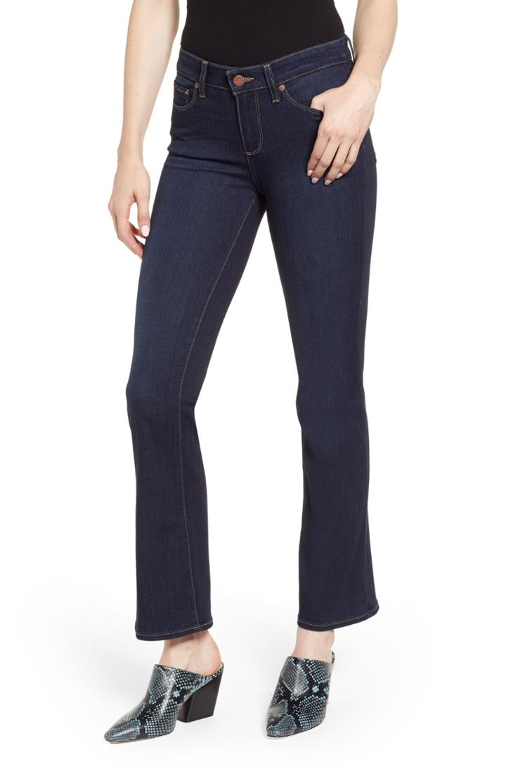 Petite Women's Paige Transcend - Manhattan High Waist Bootcut Jeans P - Blue
