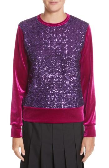 Women's Junya Watanabe Sequin Velour Top - Purple