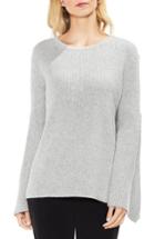 Women's Vince Camuto All Over Rib Bell Sleeve Sweater, Size - Grey
