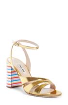 Women's Miu Miu Rainbow Heel Sandal Us / 34eu - Metallic