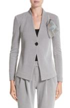 Women's Armani Collezioni Stripe Jacquard Jacket Us / 38 It - Grey
