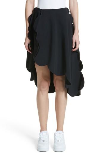 Women's Paskal Scallop Asymmetrical Skirt - Black