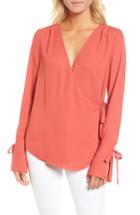 Women's Trouve Wrap Top, Size - Red