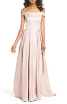 Women's Ieena For Mac Duggal Mikado Off The Shoulder Gown - Pink