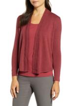 Women's Nic+zoe Enhance Open Front Cardigan - Red