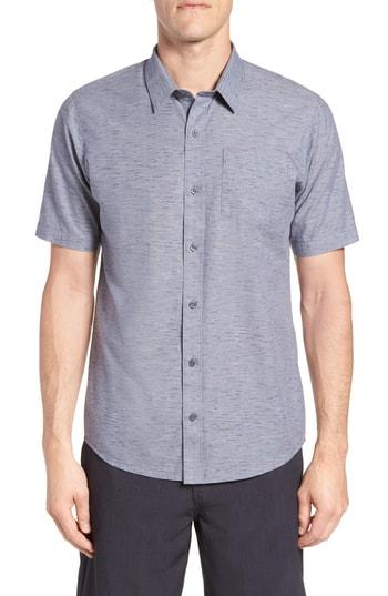 Men's Travis Mathew Stacoto Fit Sport Shirt, Size Medium - Grey