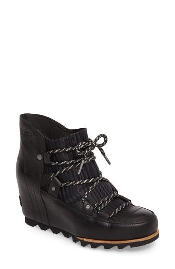 Women's Sorel Sandy Waterproof Wedge Bootie .5 M - Black