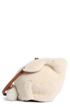 Loewe Mini Bunny Fuzzy Genuine Shearling Crossbody Bag - Ivory