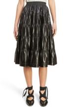 Women's J.w.anderson Tiered Leather Skirt Us / 12 Uk - Black