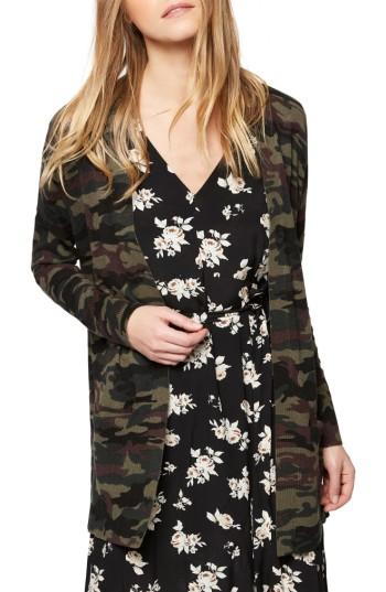 Women's Sanctuary Camo Print Camp Cardigan - Green
