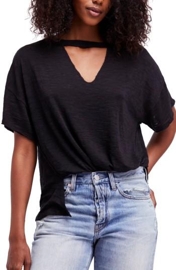 Women's Free People Jordan Burnout Tee - Black