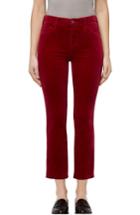 Women's J Brand Ruby High Waist Crop Velvet Pants - Red