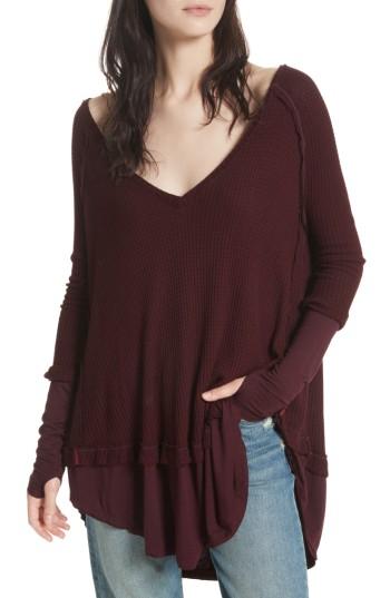 Women's Free People Laguna Thermal Top - Burgundy