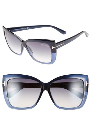 Women's Tom Ford 'irina' 59mm Sunglasses - Turquoise/ Gradient Blue