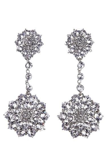 Women's Oscar De La Renta 'classic Jeweled' Swarovski Crystal Drop Earrings