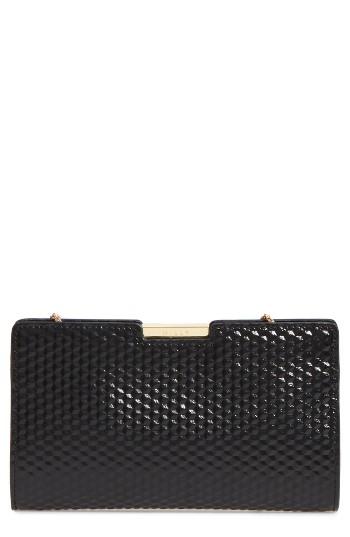 Milly Small Geo Debossed Leather Frame Clutch -