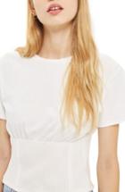 Women's Topshop Corset Tee Us (fits Like 0-2) - White