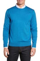 Men's Peter Millar Crown Soft Merino Wool & Silk Crewneck Sweater - Blue