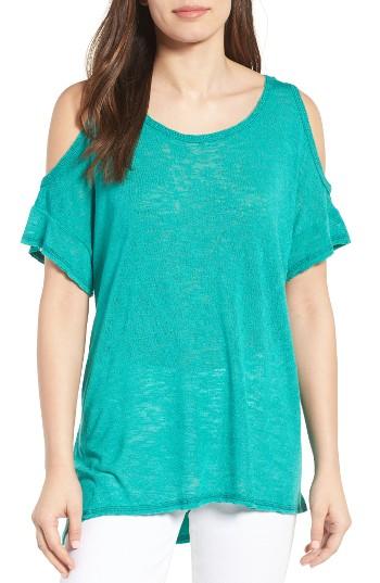 Women's Bobeau Cold Shoulder Slub Knit Tee - Green