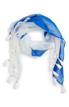 Women's New Friends Colony Beaded Tassel Colorblock Scarf, Size - Blue