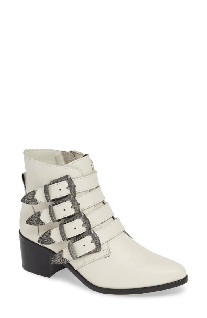 Women's Steve Madden Billey Buckle Bootie M - White