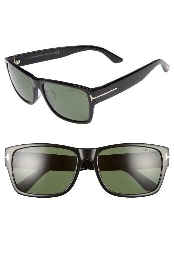 Women's Tom Ford Mason 59mm Sunglasses - Shiny Black/ Green