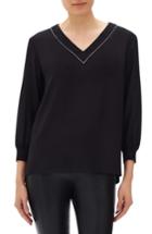 Women's Lafayette 148 New York Wanda Silk Blouse - Black