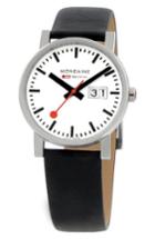 Women's Mondaine (evo)lution Date Leather Strap Watch, 35mm