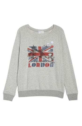 Women's David Lerner London Bridge French Terry Sweatshirt - Grey
