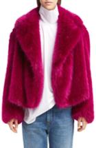 Women's Dries Van Noten Faux Fur Teddy Bear Jacket - Pink