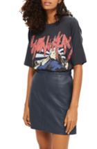 Women's Topshop Faux Leather Skirt Us (fits Like 2-4) - Blue
