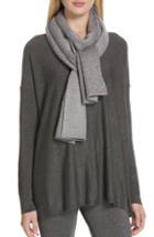 Women's Eileen Fisher Metallic Merino Wool Blend Scarf, Size - Grey