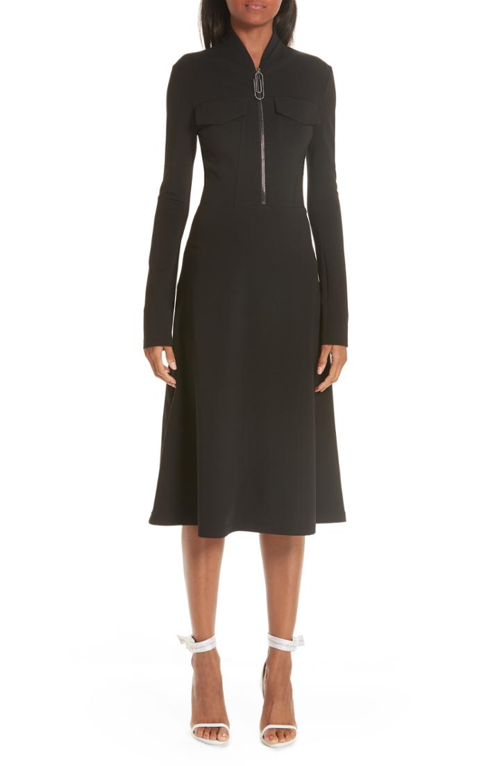 Women's Off-white A-line Stretch Crepe Dress