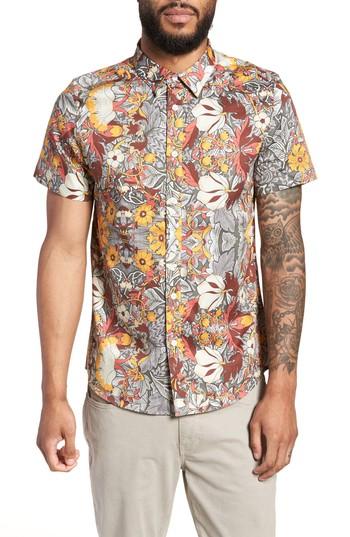 Men's Twentymetrictons Trim Fit Woven Short Sleeve Short - Grey