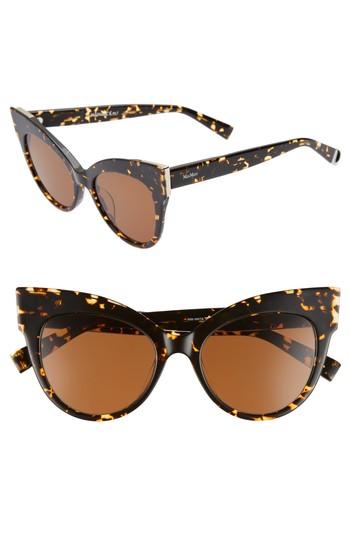 Women's Max Mara Anita 52mm Cat Eye Sunglasses - Dark Havana
