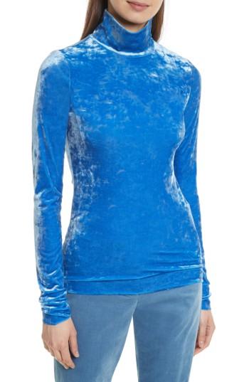 Women's Tibi Stretch Velvet Turtleneck Top