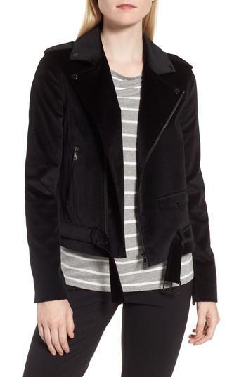Women's Nordstrom Signature Velvet Moto Jacket