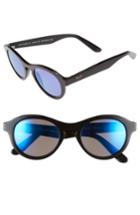 Women's Maui Jim Leia 49mm Polarizedplus2 Retro Sunglasses - Gloss Black/ Blue Hawaii