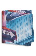 Men's Eton New York Store Silk Pocket Square, Size - Blue