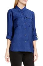 Women's Two By Vince Camuto Hammered Satin Utility Shirt