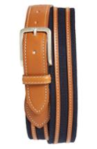 Men's Allen Edmonds Canvas Strap Belt - Navy/ Walnut