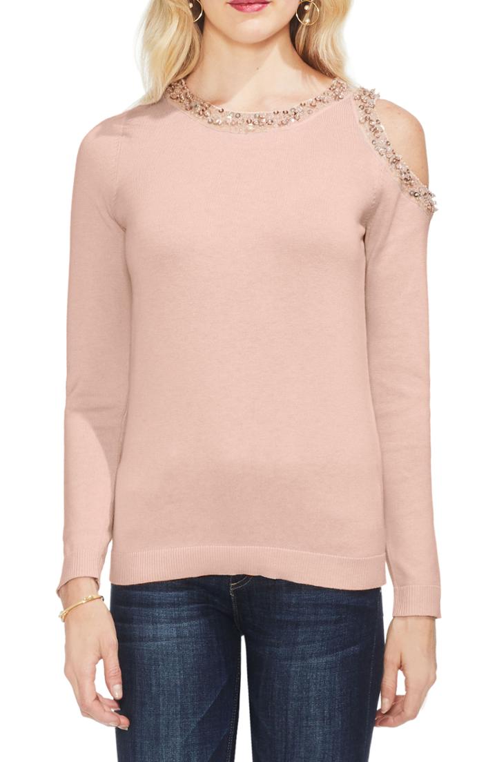 Women's Joie Stavan Metallic Detail Crewneck Sweater - Burgundy