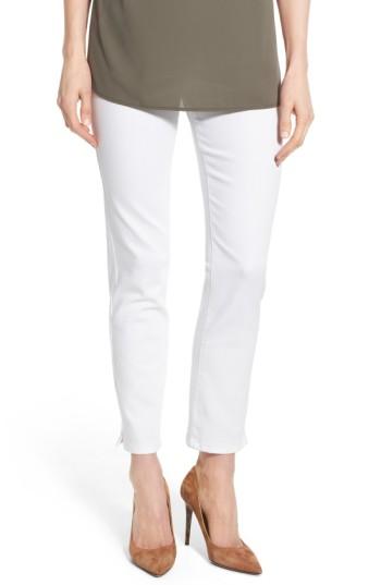 Petite Women's Nydj 'millie' Pull-on Stretch Ankle Skinny Jeans P - White