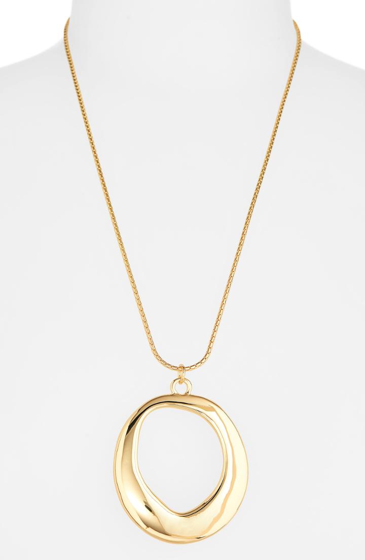 Women's Halogen Molten Circle Slider Pendant Necklace