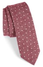 Men's 1901 Dot Cotton Tie, Size - Burgundy