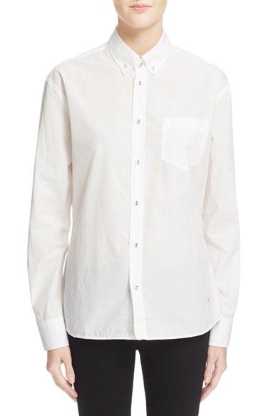 Women's Tomas Maier Cotton Poplin Poet Shirt - White