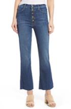 Women's Mother Hustler Snap Down High Rise Ankle Flare Jeans - Blue