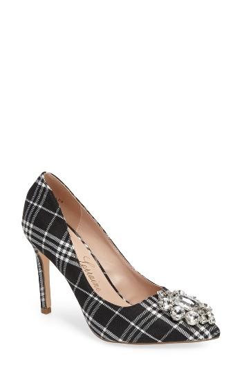 Women's Lauren Lorraine Giselle Embellished Plaid Pump