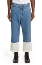 Men's Loewe Fisherman Wide Leg Stonewash Jeans Eu - Blue